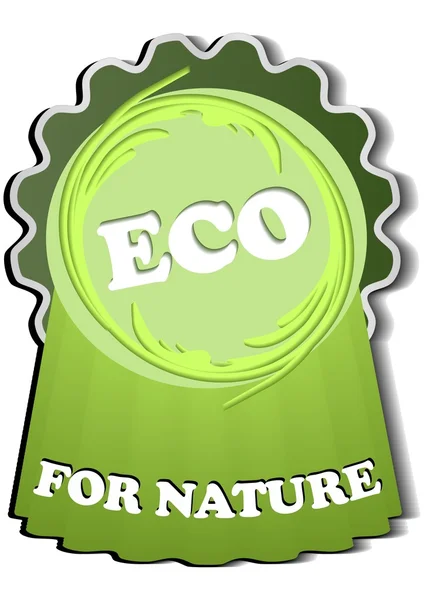 Green product label eco for nature — Stock Vector