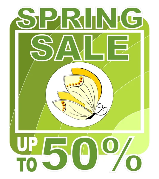 Big spring sale with butterfly — Stock Vector