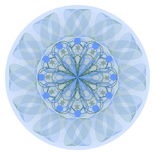 Mandala blu per calmare — Vettoriale Stock