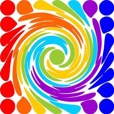 Modern soyut gökkuşağı sarmal motifi