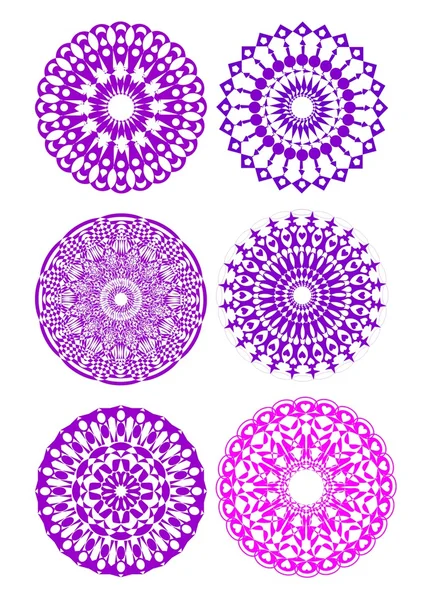 A set of purple circle patterrns — Stock Vector