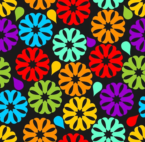 Бесшовный фон с красочными радужными цветами — стоковый вектор