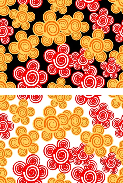 Seamless background with red and yellow flowers — Stock Vector