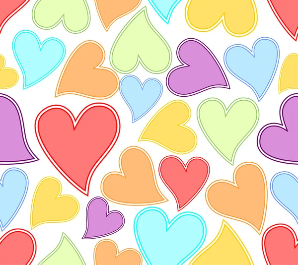 Fondo sin costuras con corazón colorido — Vector de stock