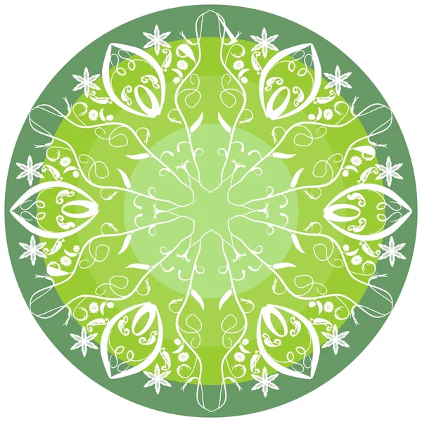 Green mandala for energy and power obtaining — Stock Vector