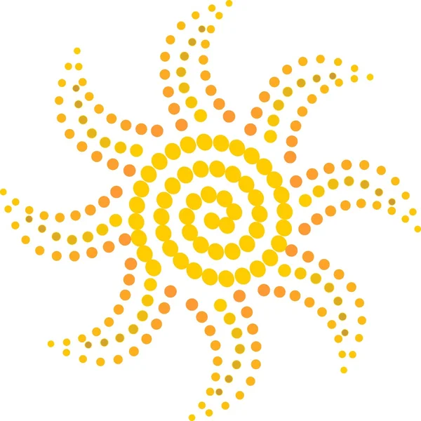 Soleil composé de perles jaunes — Image vectorielle