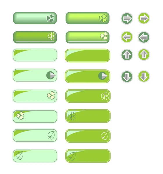Düğmeleri yeşil tasarım web tasarımı için ayarla — Stok Vektör