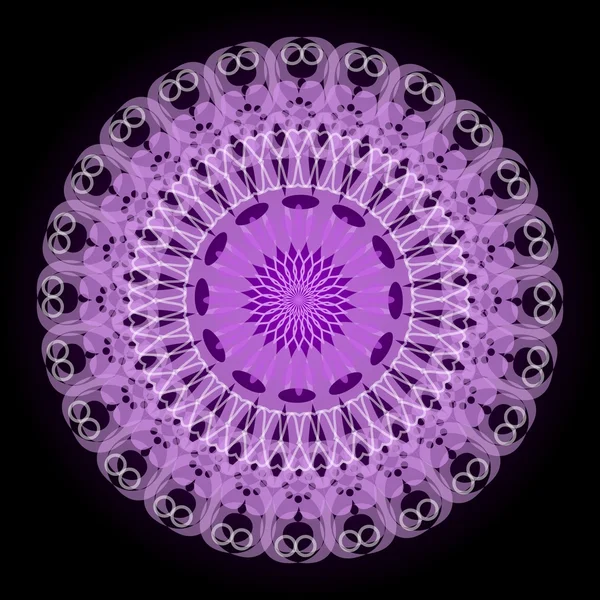 Purple mystery mandala for meditation training — Stock Vector