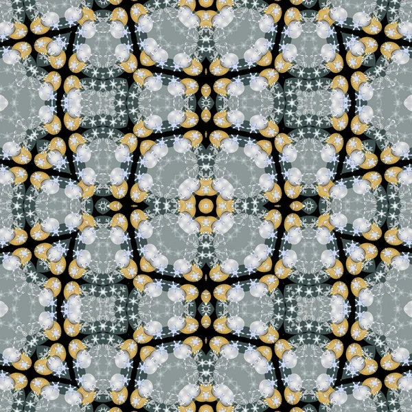 Decorative background tile with beaded pattern in silver and gold — Stock Photo, Image