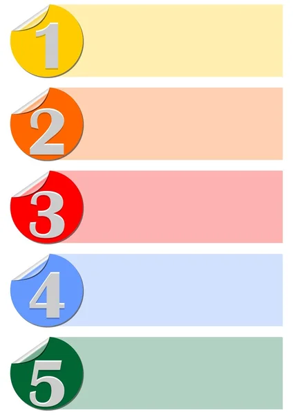 Modelo de infográfico de cinco passos projetado com etiquetas de círculo — Vetor de Stock