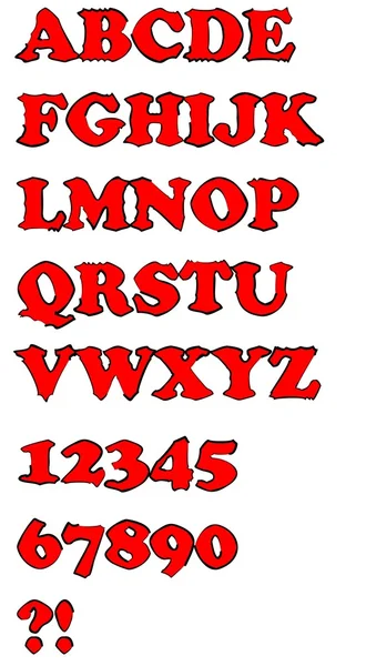 Grunge red uppercase alphabet set — Stock Vector