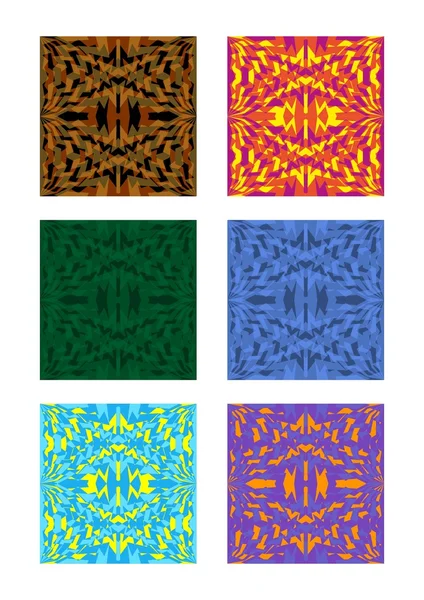 Un conjunto de seis mosaicos en diferentes variantes de color — Vector de stock