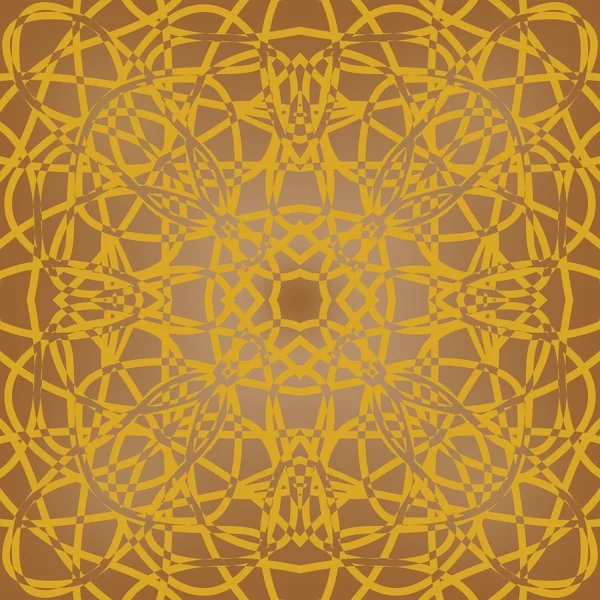 Azulejo marrón con dibujos finos en diseño art deco — Vector de stock