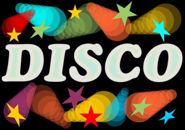 Neon ışıkları ve yıldız ile disko billboard