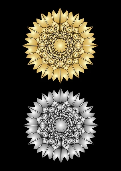 Motifs d'étoiles en or et en plastique argenté — Image vectorielle