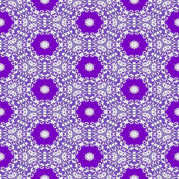 六角形花边饰品图案紫色背景 — 图库照片