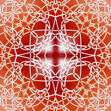 Kırmızı ince desenli karo art deco tasarım kare 