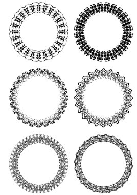 Siyah beyaz boş dantel çerçeve kümesi