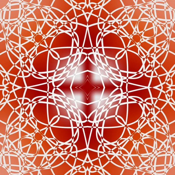 Quadratische rote fein gemusterte Fliese im Art-Deco-Design — Stockvektor