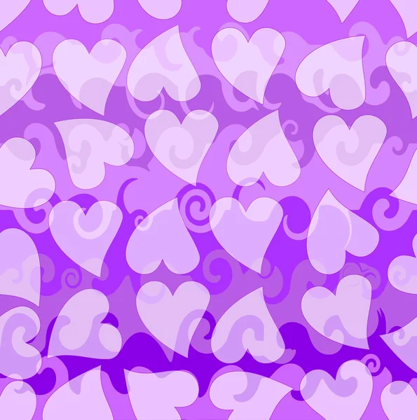 Seamless background with hearts and waves — Stock Vector