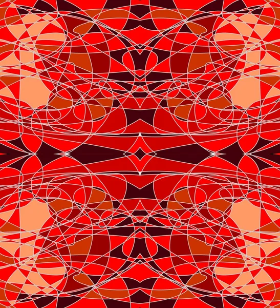 Azulejo rojo en diseño de mosaico caleidoscopio — Vector de stock