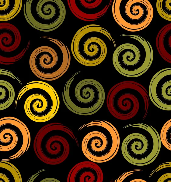 Bezešvé pozadí s motivem žhavící spirály v barvách podzimu — Stockový vektor