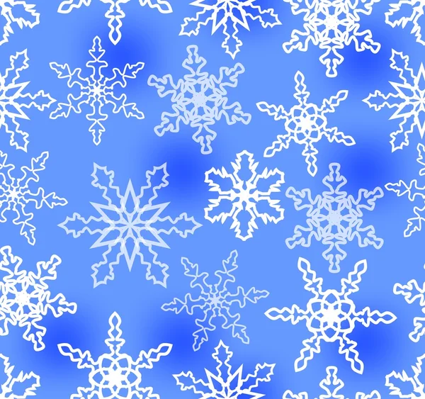 Niebieskie tło zimowe z płatkami śniegu — Wektor stockowy
