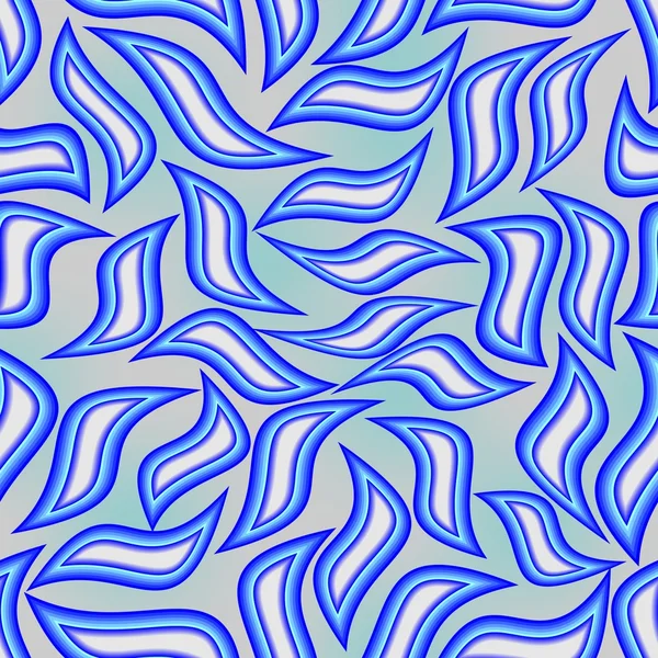 Sømløs blå bakgrunn med bølgegjenstander – stockvektor