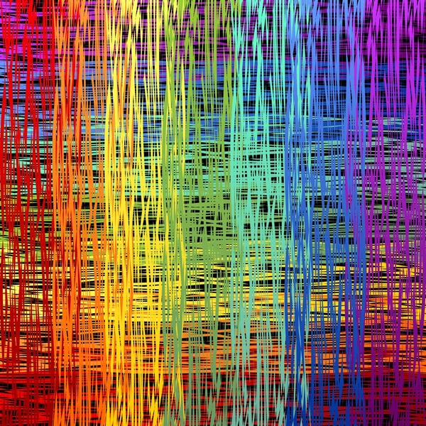 Regenbogen kontrastierendes Doodle auf schwarzem Hintergrund — Stockvektor