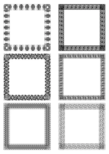 Ένα σύνολο πλαισίων αρτ ντεκό σε άσπρο και μαύρο σχεδιασμό — Διανυσματικό Αρχείο