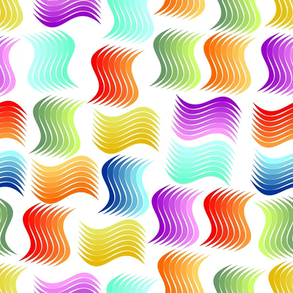 Joyeux fond sans couture avec des vagues de gradient arc-en-ciel — Image vectorielle