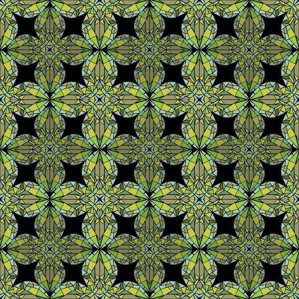 Fond sombre sans couture avec des motifs verts — Image vectorielle