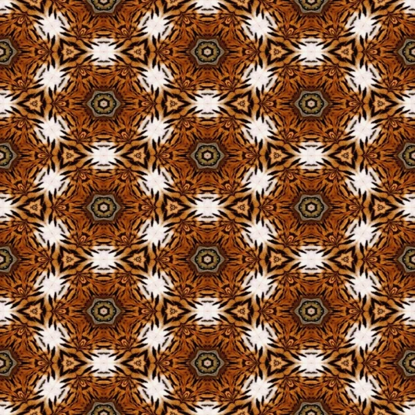 Azulejo decorativo con patrones hexagonales en diseño de abrigo de tigre — Foto de Stock