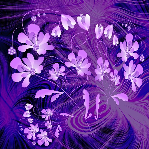 Фиолетовая композиция с цветком на заднем плане — стоковое фото