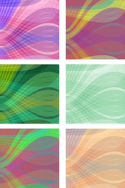 Un ensemble de tuiles de fond d'onde modernes dans différentes variantes de couleur — Image vectorielle