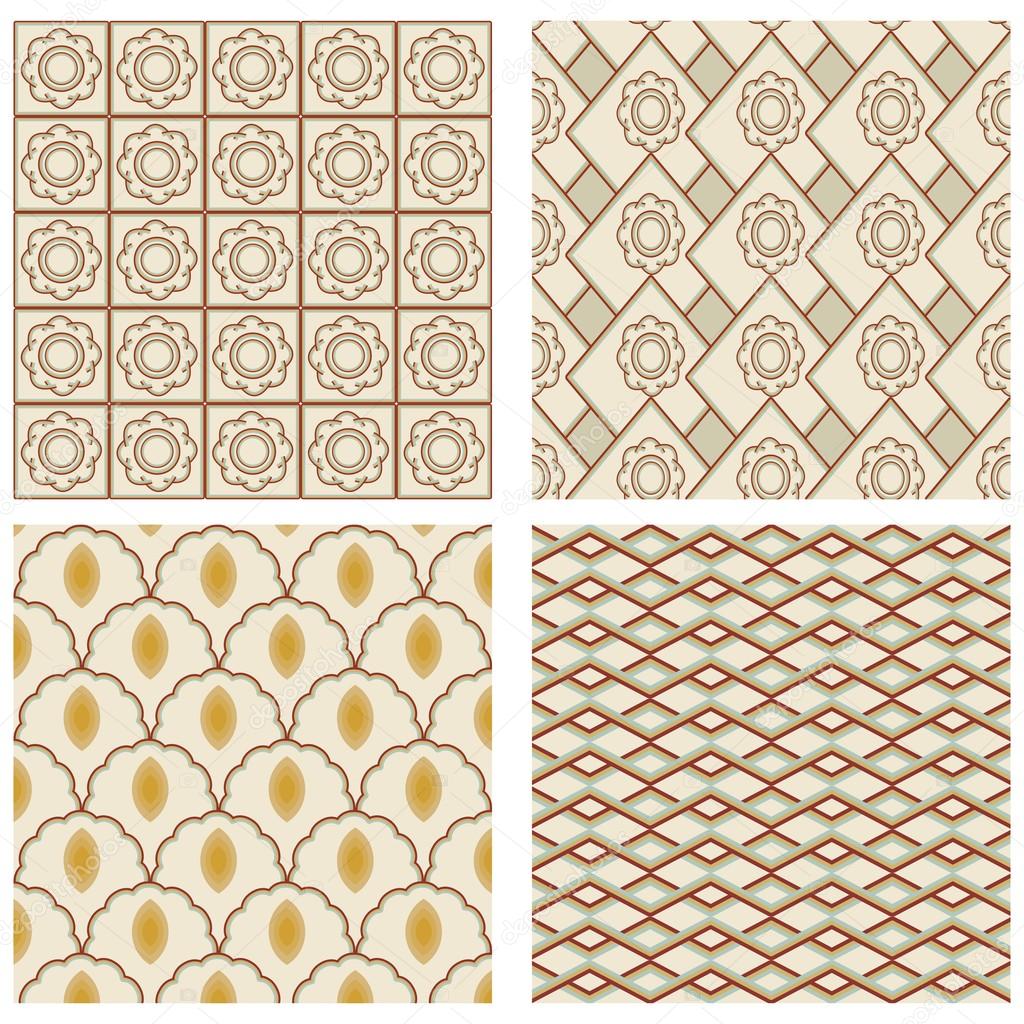 Un set di fotogrammi quadrati art deco dellannata nei colori ... Disegni geometrici semplici