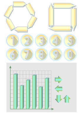 İnfografic tasarım - diyagramları, numaraları, okları için öğeleri