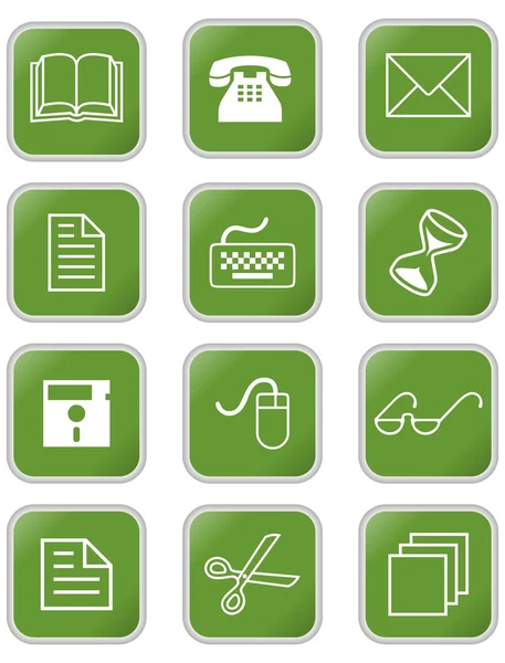 Un ensemble d'icônes de bureau ou web en carré avec des coins arrondis — Image vectorielle