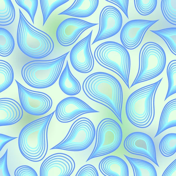 Fondo abstracto sin costura vectorial con gotas de contorno en azul y verde — Vector de stock