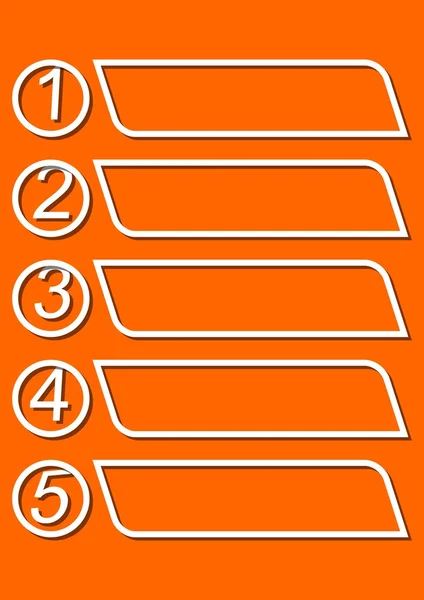 Modello infografico per la presentazione di cinque opzioni o passaggi con cornici vuote per il proprio messaggio nella progettazione monoline — Vettoriale Stock