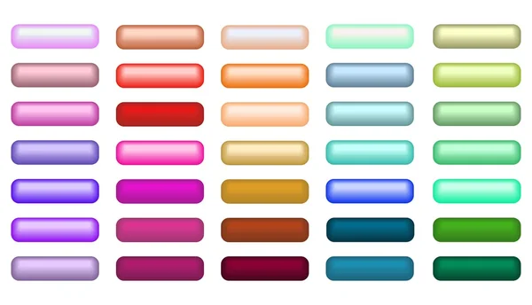 Ensemble méga de boutons web vides en différentes couleurs — Image vectorielle