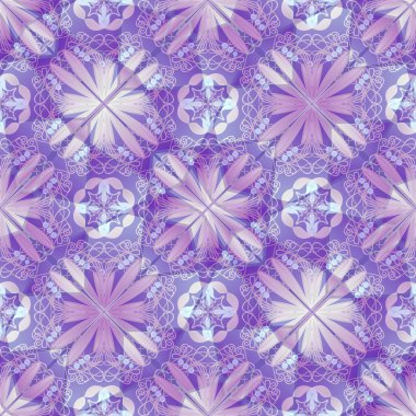 Mor dekoratif arka plan kiremit geometrik çiçek motifi