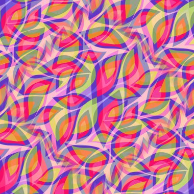 Güzel Dekoratif Karo neşeli yumuşak renklerde yapraklar