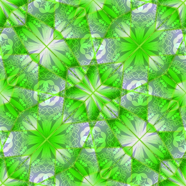 Motifs floraux géométriques classiques en vert vif — Photo