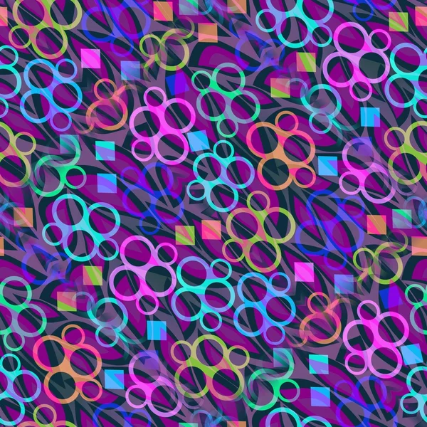 Baldosas decorativas abstractas con burbujas y elementos cuadrados en color púrpura y turquesa —  Fotos de Stock