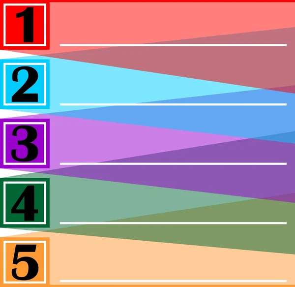 Modèle d'infographie pour la présentation de cinq options ou étapes avec des cadres vierges pour son propre message — Image vectorielle