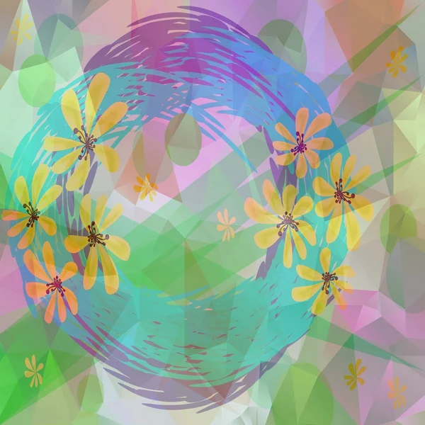 类似于水彩画的抽象花卉装饰，计算机生成的设计 — 图库照片