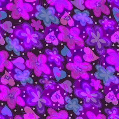 Modern mor arka plan şeffaf çiçek öğeleri