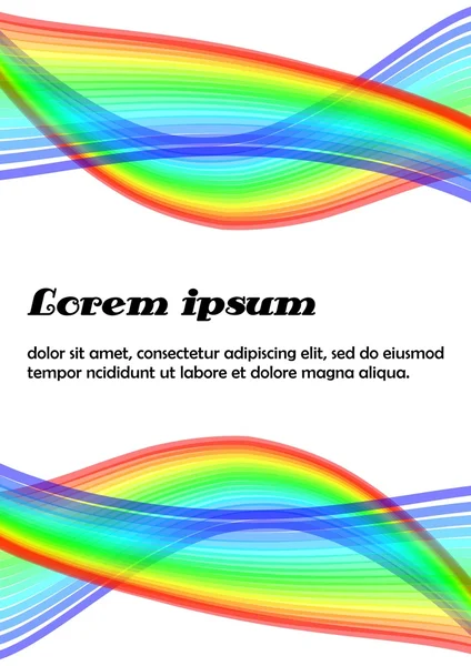 Ulotka streszczenie szablon z mieszania tęczy fale w skład lustro. Do stosowania jako tło ulotki, ulotki, plakat, broszurę, miękka, raport, ogłoszenie, zaproszenie — Wektor stockowy