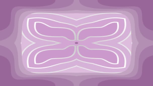 Oggetto rotante con motivo geometrico in stile vintage su sfondo viola astratto. Video loop senza soluzione di continuità — Video Stock